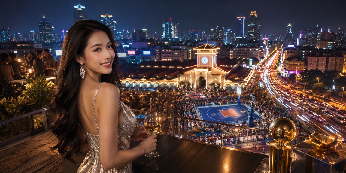 Đặt cược bóng rổ với hiệu ứng neon tại TP. Hồ Chí Minh về đêm